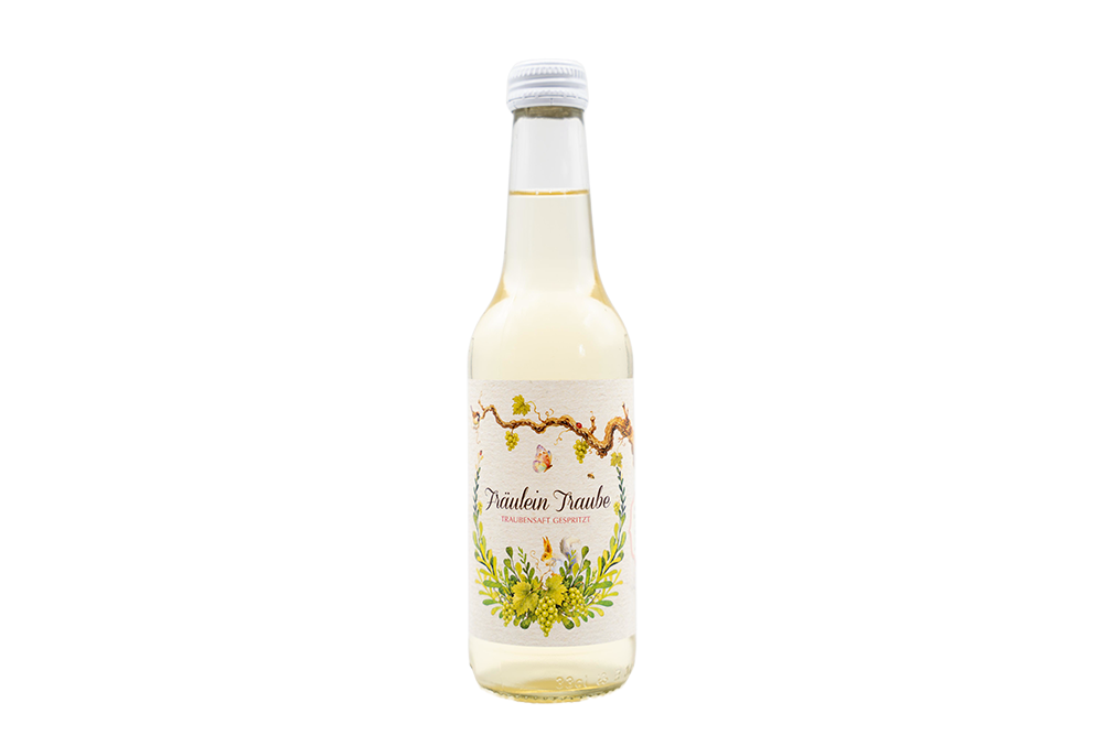 kleine Flasche Traubensaftzt gespritzt